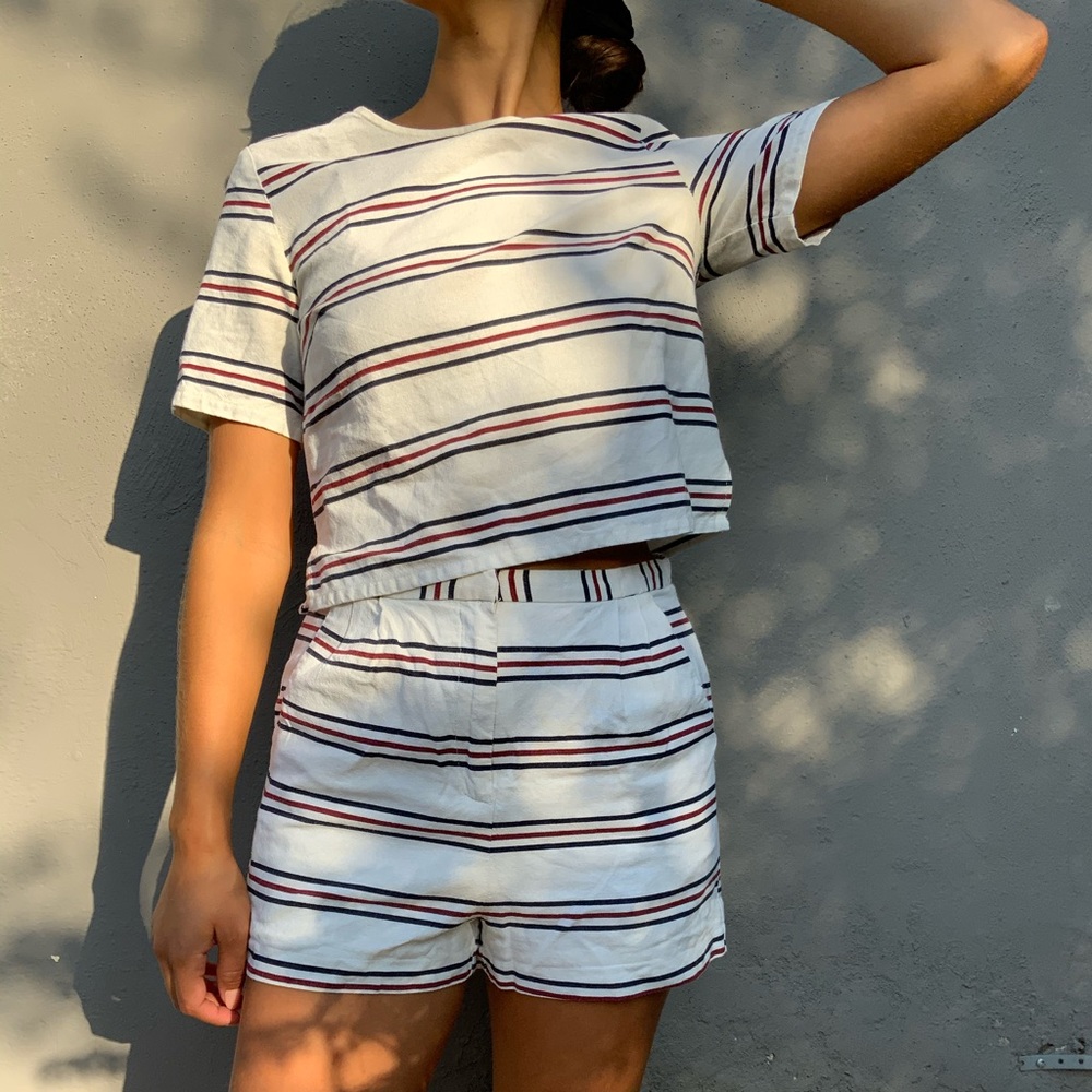 Honey Punch Two-Piece Crop Top & Shorts Set